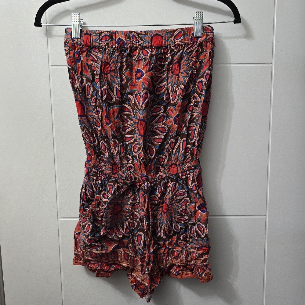 Angie Red Flower Romper Size S